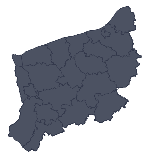 Mapa województwa miejscowości Białogard